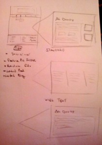 First mockup on a sheet of paper